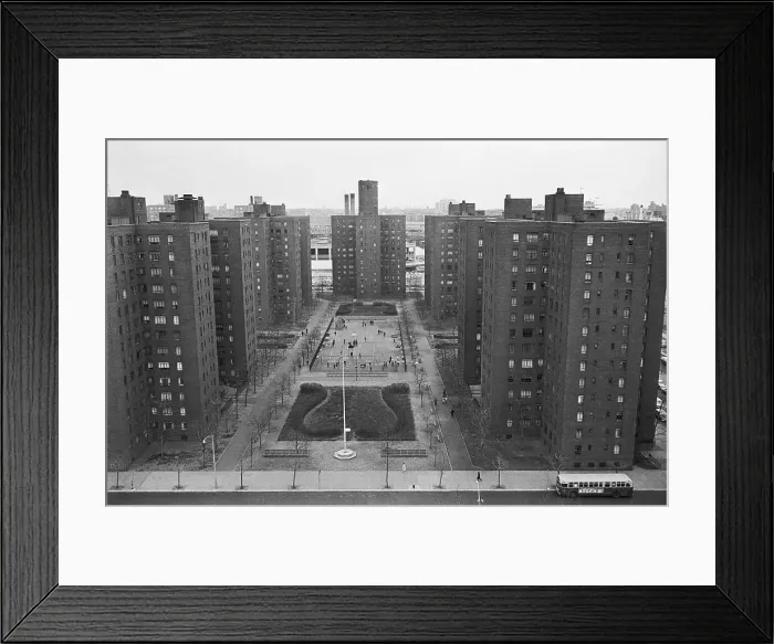 Framed Print : Riverton Apartment Houses and Courtyard Framed Print : Riverton Apartment Houses and Courtyard