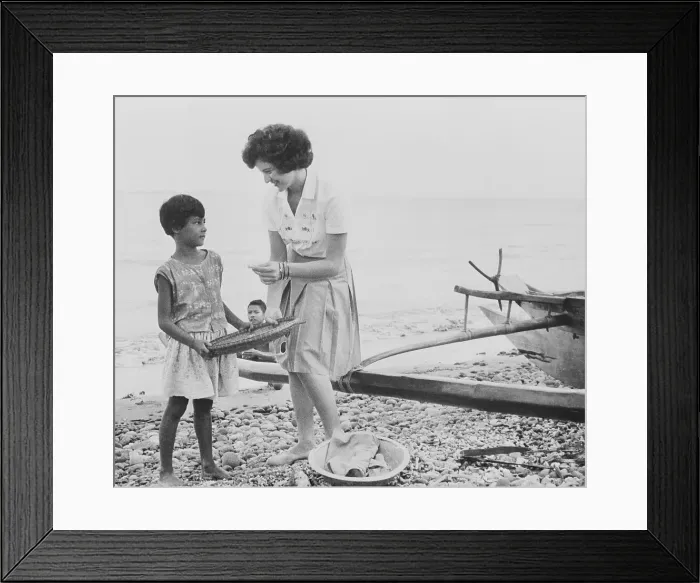 Framed Print : Peace Corp Volunteer with Filipino Girl Framed Print : Peace Corp Volunteer with Filipino Girl