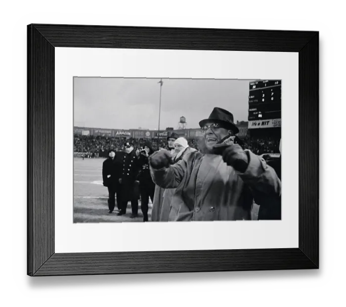 Framed Print : Vince Lombardi Jumping for Joy