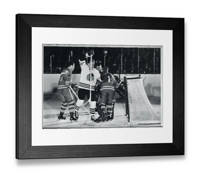 Framed Print : Bobby Hull Trying to Score in Game Framed Print : Bobby Hull Trying to Score in Game