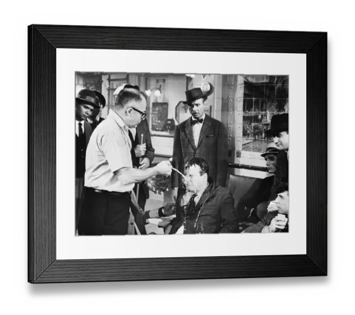 Framed Print : Billy Wilder Sprays Jack Lemmon with Water Framed Print : Billy Wilder Sprays Jack Lemmon with Water