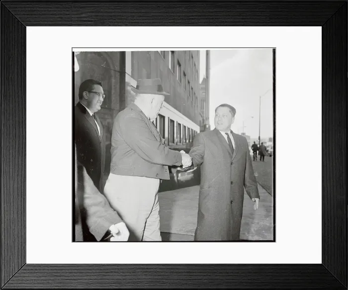 Framed Print : Jimmy Hoffa and Herman Eates Shaking Hands Framed Print : Jimmy Hoffa and Herman Eates Shaking Hands