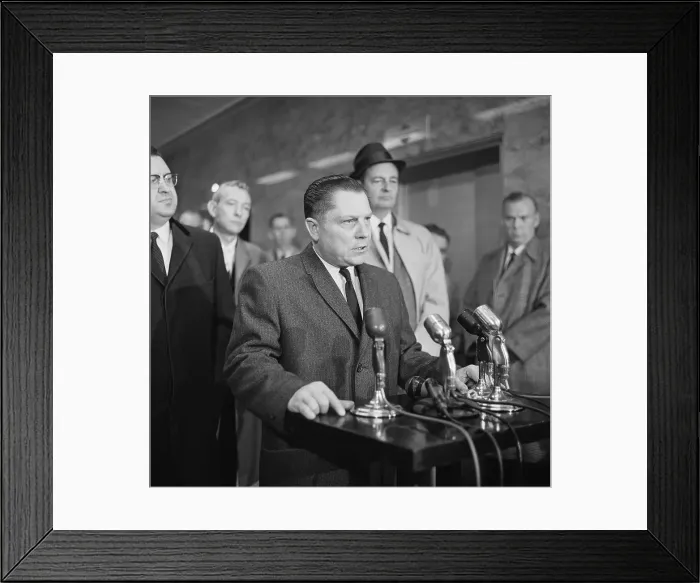 Framed Print : Jimmy Hoffa Speaking to Press Framed Print : Jimmy Hoffa Speaking to Press