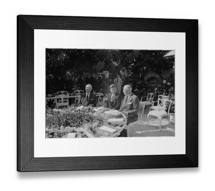 Framed Print : John Kennedy and Others Conferring Framed Print : John Kennedy and Others Conferring
