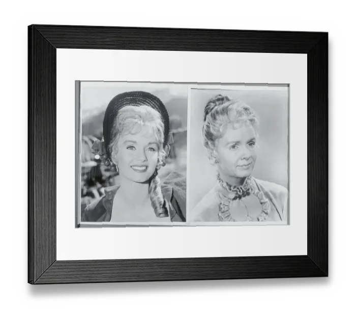 Framed Print : Debbie Reynolds Portraying Young and Old Woman Framed Print : Debbie Reynolds Portraying Young and Old Woman