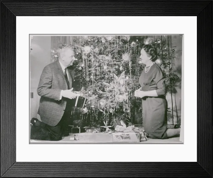 Framed Print : John Diefenbaker and Wife with Christmas Tree Framed Print : John Diefenbaker and Wife with Christmas Tree