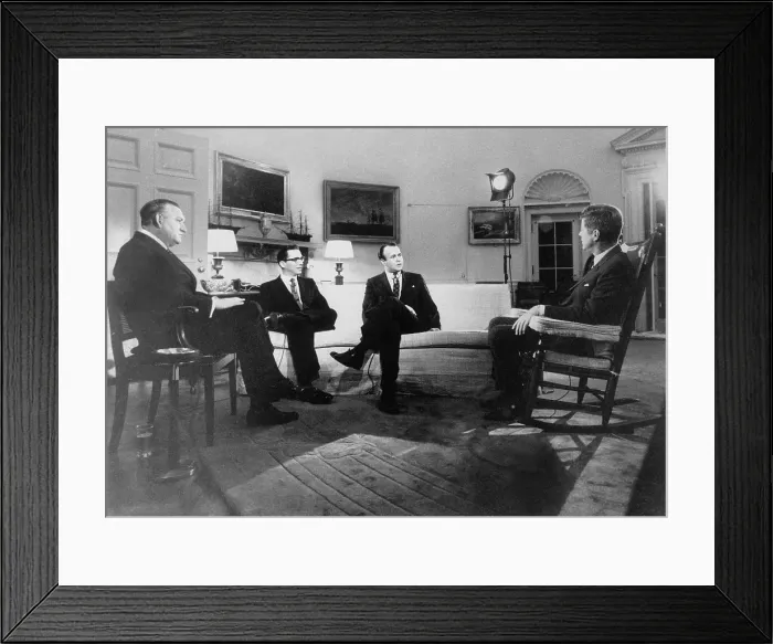 Framed Print : John Kennedy Making Television Report Framed Print : John Kennedy Making Television Report