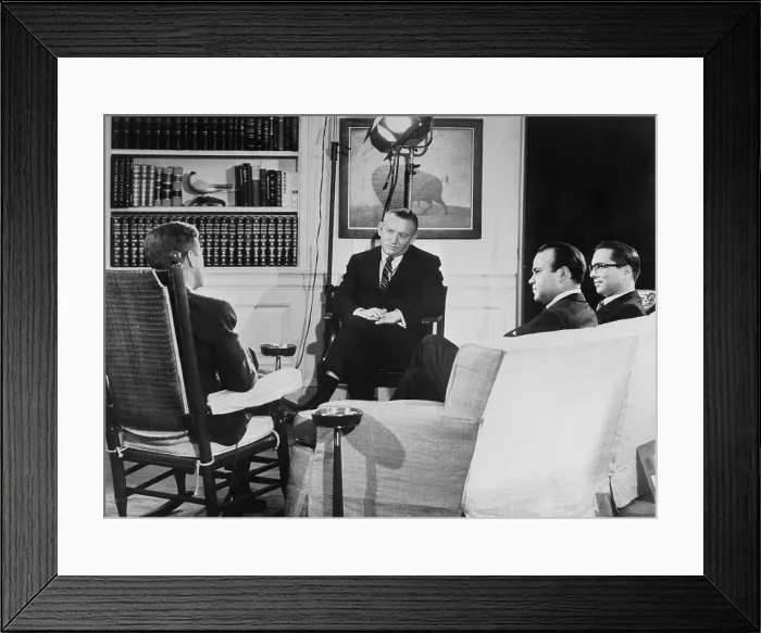Framed Print : Taping John Kennedy's Television Report Framed Print : Taping John Kennedy's Television Report