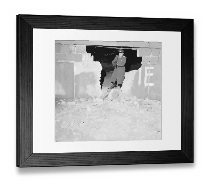 Framed Print : Berlin Soldier Canvassing Wall Area