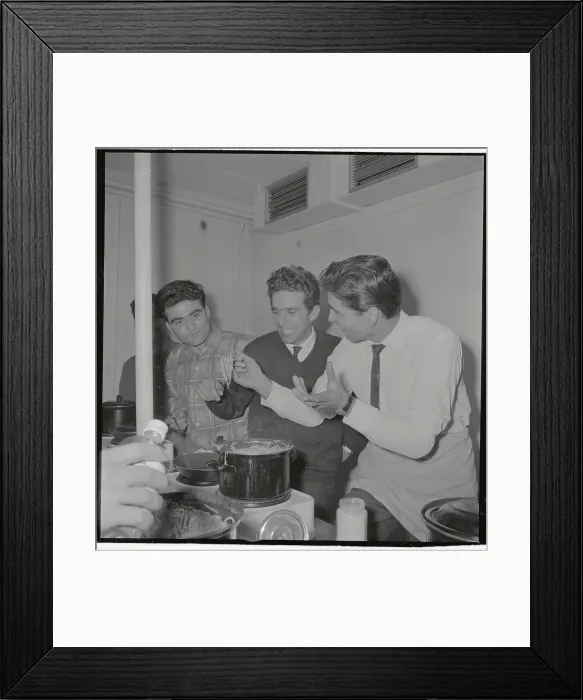 Framed Print : Guest Workers Enjoying Meal Together Framed Print : Guest Workers Enjoying Meal Together
