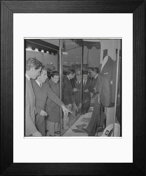 Framed Print : Italian Workers Looking in Store Window Framed Print : Italian Workers Looking in Store Window