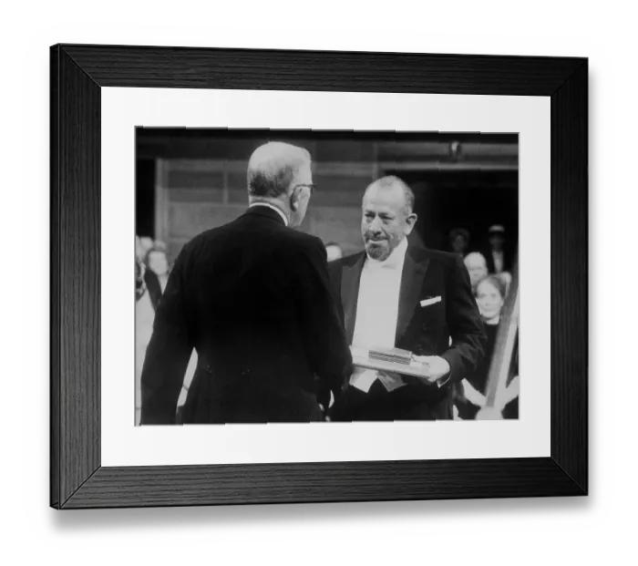 Framed Print : John Steinbeck Receiving Prize from Swedish King Framed Print : John Steinbeck Receiving Prize from Swedish King