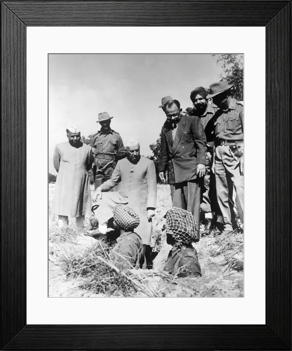 Framed Print : Nehru Visits Troops in Trenches Framed Print : Nehru Visits Troops in Trenches