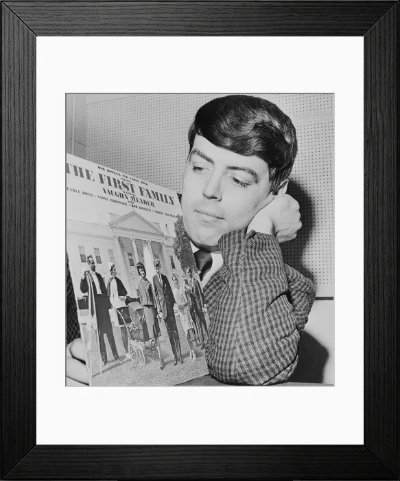 Framed Print : Vaughn Meader Holding His Recording The First Family Framed Print : Vaughn Meader Holding His Recording The First Family