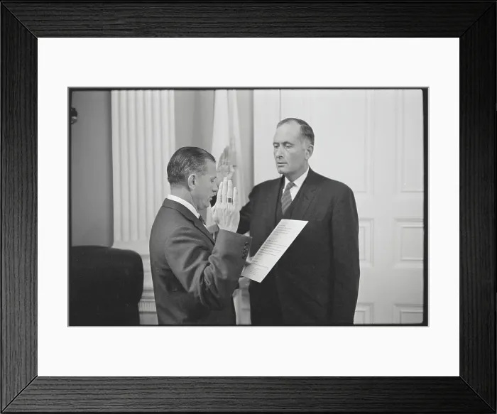 Framed Print : Governor John Volpe Swearing in Justice Paul Reardon Framed Print : Governor John Volpe Swearing in Justice Paul Reardon