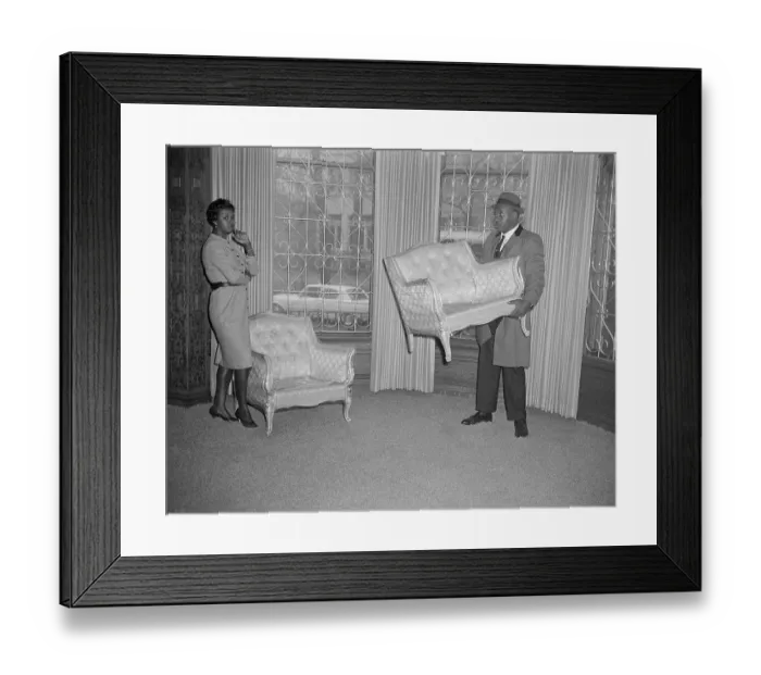 Framed Print : Sonny Liston and Wife in Their Living Room Framed Print : Sonny Liston and Wife in Their Living Room