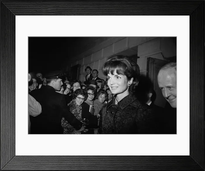 Framed Print : Police Keeping Fans from Jackie Kennedy Framed Print : Police Keeping Fans from Jackie Kennedy