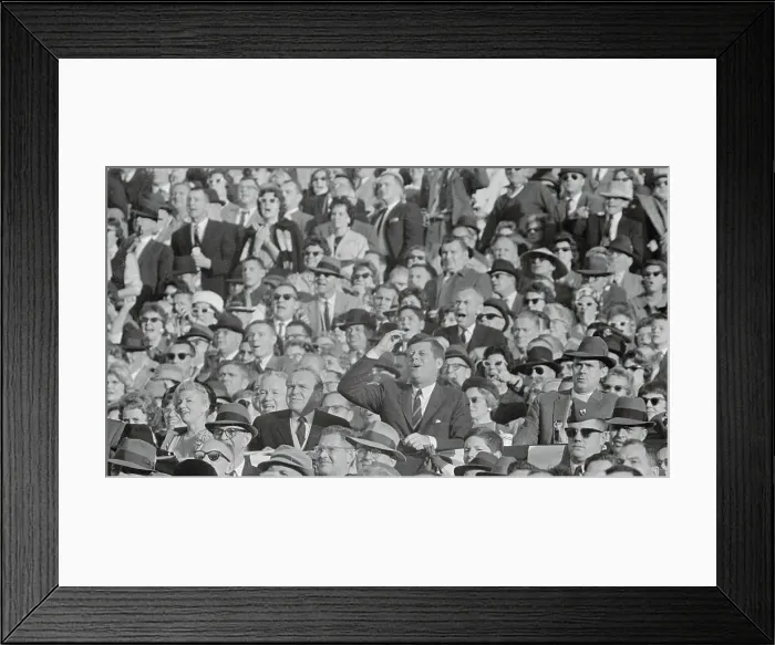 Framed Print : President Kennedy Reacting to Football Game Framed Print : President Kennedy Reacting to Football Game