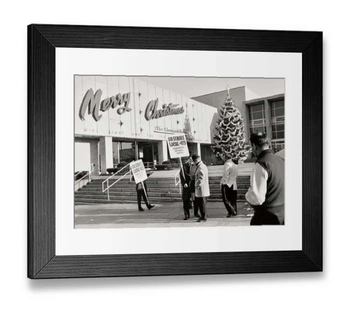 Framed Print : Picket Line Outside Newspaper Building Framed Print : Picket Line Outside Newspaper Building