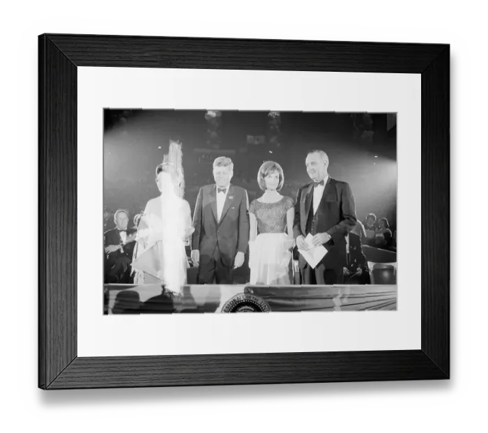 Framed Print : President Kennedy and Lyndon Johnson with Wives Framed Print : President Kennedy and Lyndon Johnson with Wives
