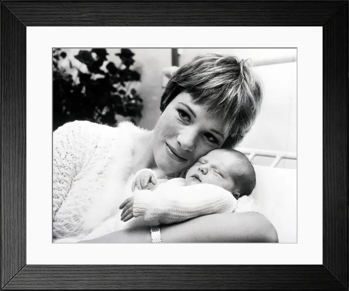 Framed Print : Julie Andrews with Newborn Emma Framed Print : Julie Andrews with Newborn Emma