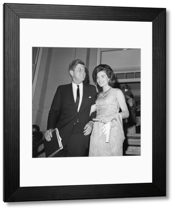 Framed Print : President Kennedy and First Lady