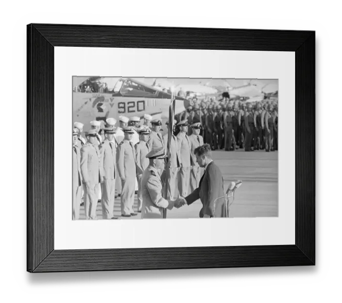 Framed Print : John Kennedy Congratulating William Ekart Framed Print : John Kennedy Congratulating William Ekart