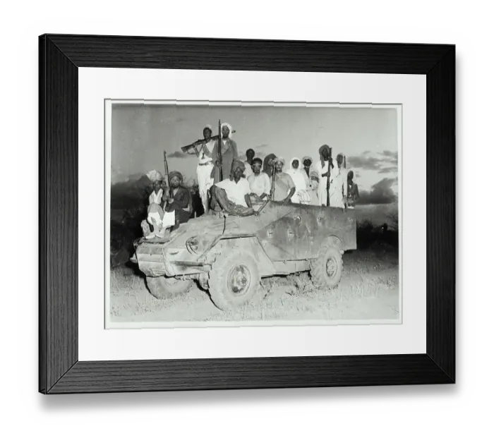 Framed Print : Yemen Tribesmen on Vehicle with Weapons