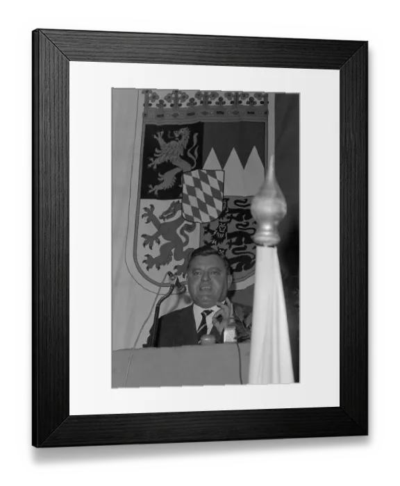 Framed Print : Franz Josef Strauss Speaking at Podium Framed Print : Franz Josef Strauss Speaking at Podium