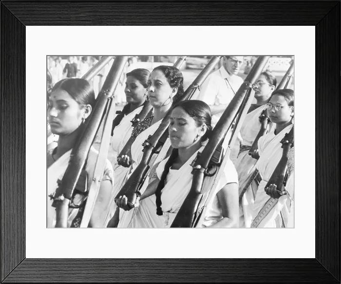 Framed Print : Indian Women Drill With Weapons Framed Print : Indian Women Drill With Weapons