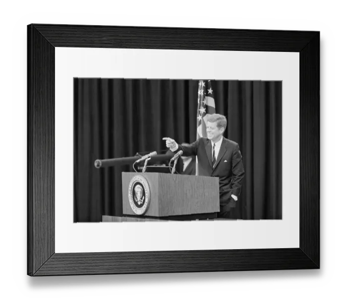 Framed Print : President Kennedy at Press Conference