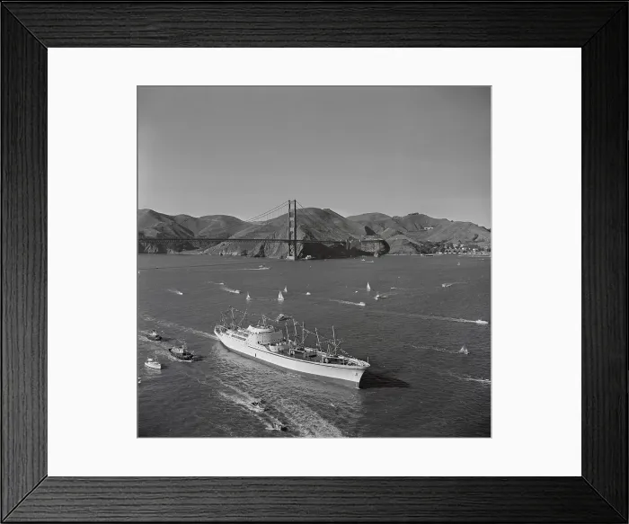 Framed Print : Large Ship Fleet in Ocean Framed Print : Large Ship Fleet in Ocean