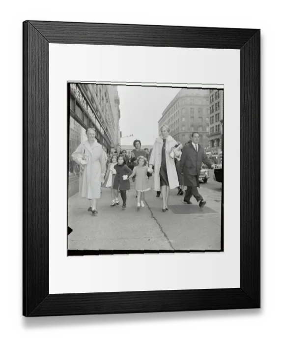 Framed Print : Young Caroline Kennedy Being Escorted to Theater Framed Print : Young Caroline Kennedy Being Escorted to Theater