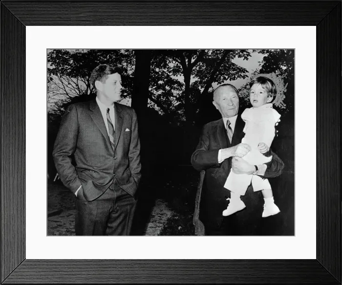 Framed Print : JFK and Konrad Adenauer with John Kennedy Jr Framed Print : JFK and Konrad Adenauer with John Kennedy Jr