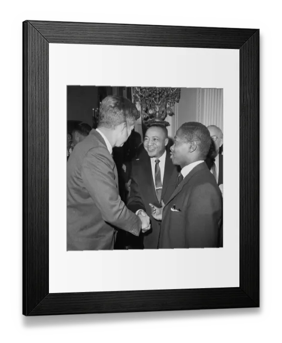 Framed Print : John Kennedy Meeting the Press Framed Print : John Kennedy Meeting the Press