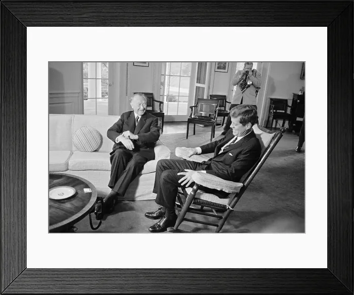 Framed Print : John Kennedy Talking with Chancellor Framed Print : John Kennedy Talking with Chancellor