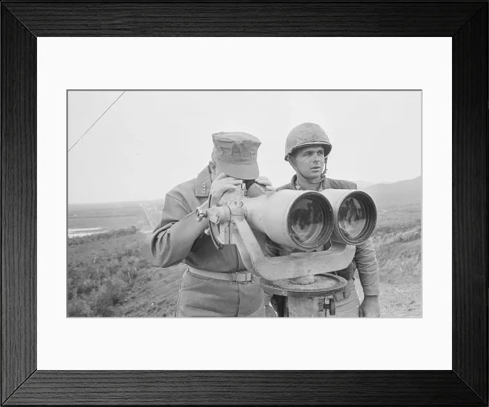 Framed Print : Commandant Peering Through Binoculars Framed Print : Commandant Peering Through Binoculars