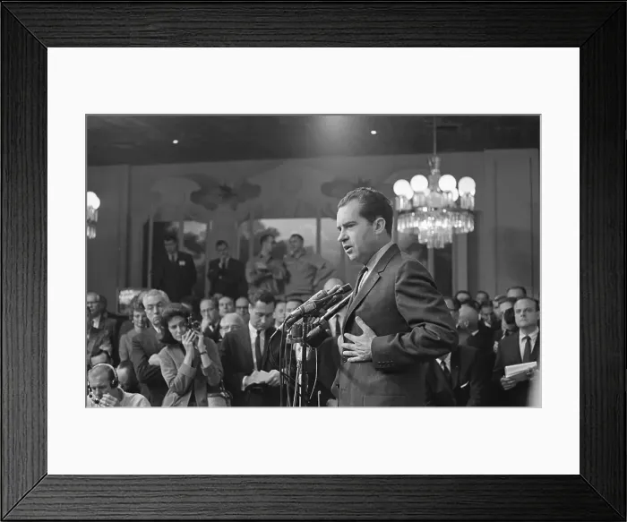 Framed Print : Richard Nixon Speaking at Press Conference Framed Print : Richard Nixon Speaking at Press Conference