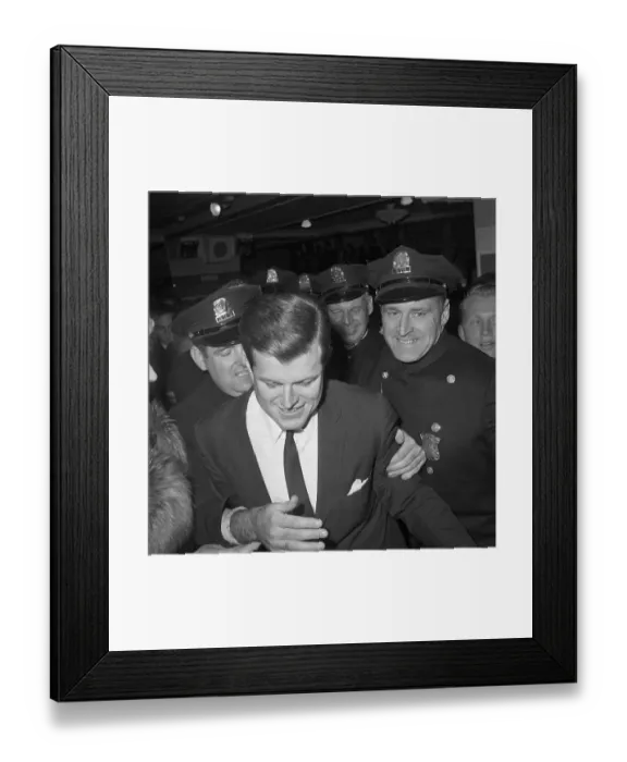 Framed Print : Edward Kennedy Being Escorted