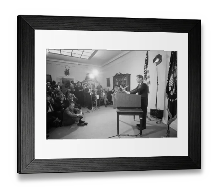 Framed Print : President Kennedy Discussing Cuban Missile Crisis Framed Print : President Kennedy Discussing Cuban Missile Crisis