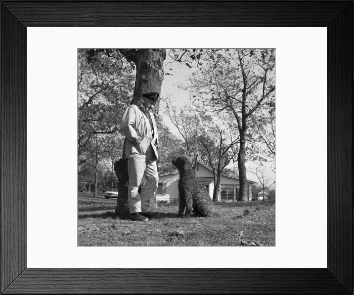 Framed Print : John Steinbeck And Dog Charlie Framed Print : John Steinbeck And Dog Charlie
