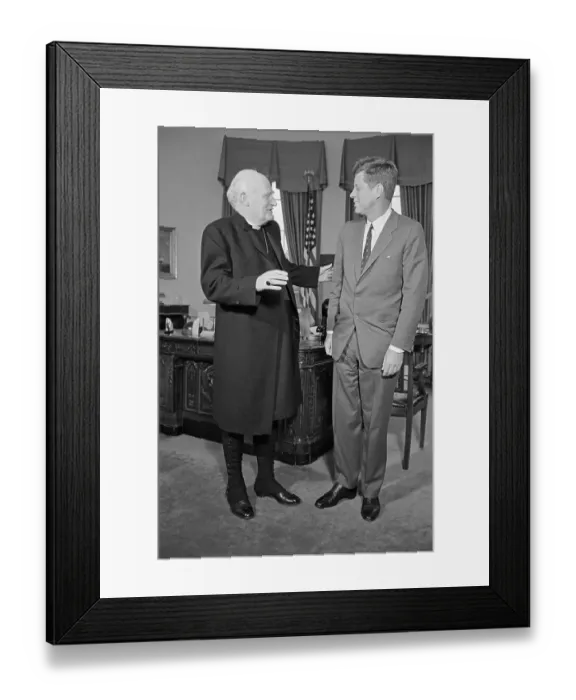 Framed Print : President Kennedy and Archbishop of Canterbury Framed Print : President Kennedy and Archbishop of Canterbury