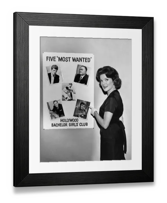 Framed Print : Pippa Scott Pointing at Bachelors Framed Print : Pippa Scott Pointing at Bachelors