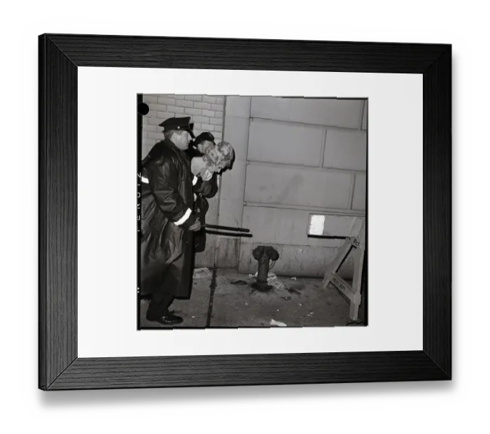 Framed Print : Police Take Transvestite Away From Ball Framed Print : Police Take Transvestite Away From Ball