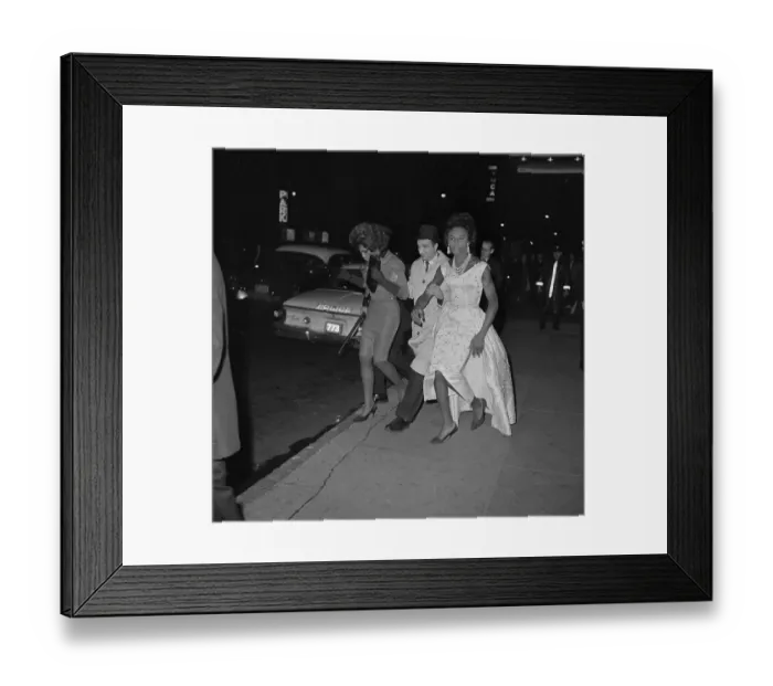 Framed Print : Policeman Arresting Two Men in Drag Framed Print : Policeman Arresting Two Men in Drag