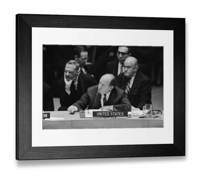Framed Print : Adlai Stevenson at Microphone