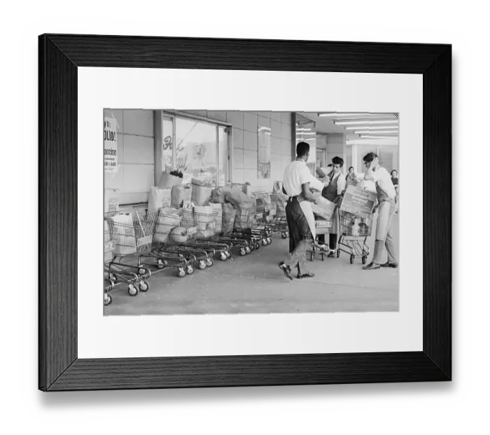 Framed Print : Box Boys Packing Carts Framed Print : Box Boys Packing Carts