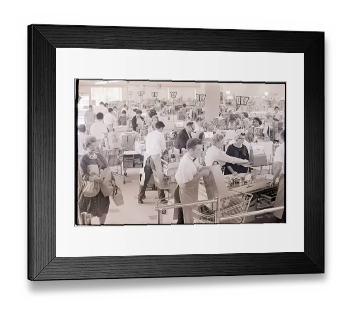 Framed Print : Grocery Store Checkout Lines Framed Print : Grocery Store Checkout Lines