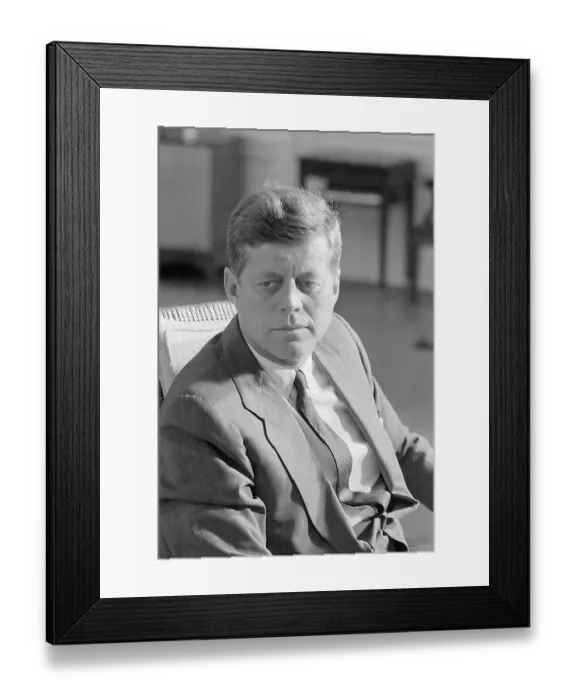 Framed Print : John F. Kennedy Seated In Office Framed Print : John F. Kennedy Seated In Office