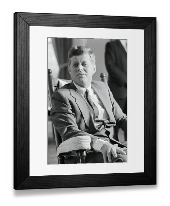 Framed Print : Portrait of John F. Kennedy Sitting Framed Print : Portrait of John F. Kennedy Sitting